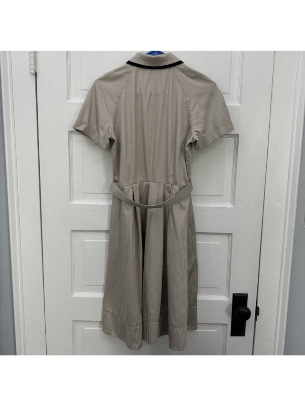 Calvin Klein Women’s XS Beige Cotton Belted Fit & Flare Shirtdress - Picture 5 of 12